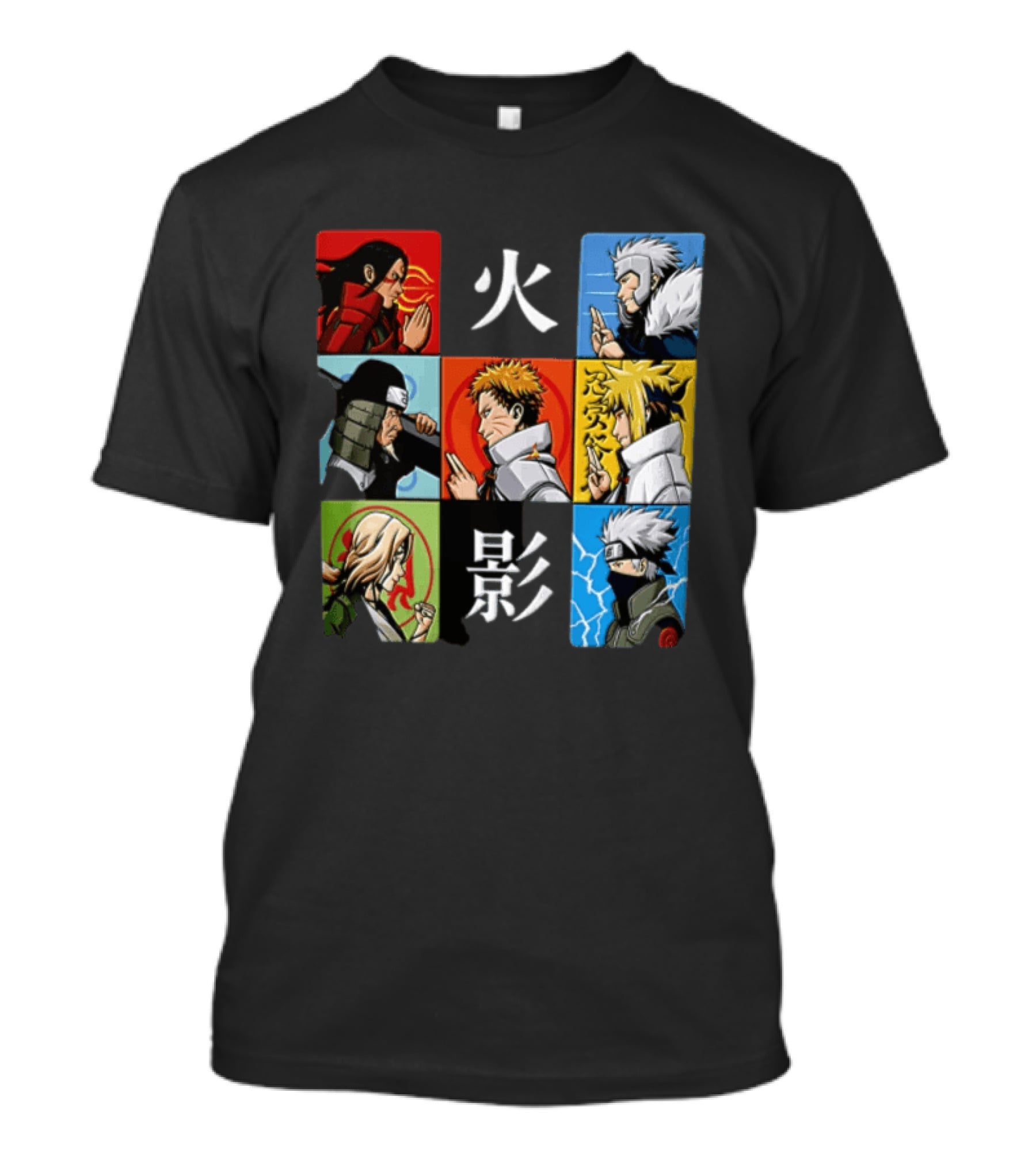 Naruto Leaf Village Hokage Characters Japanese T-Shirt