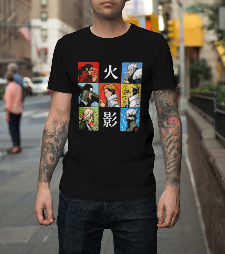 Naruto Leaf Village Hokage Characters Japanese T-Shirt