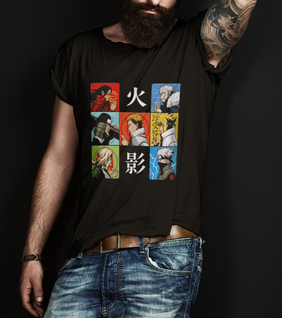 Naruto Leaf Village Hokage Characters Japanese T-Shirt