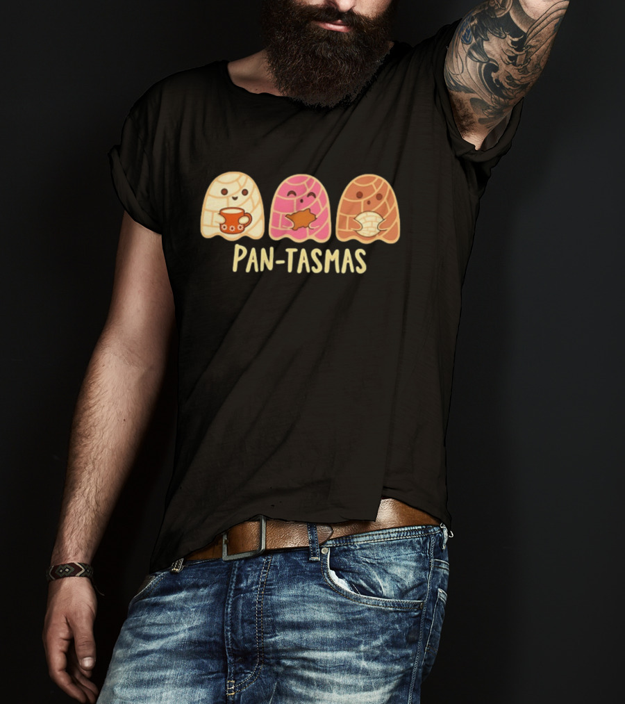 Pan Tasmas Concha Bread Cartoon Characters T-Shirt