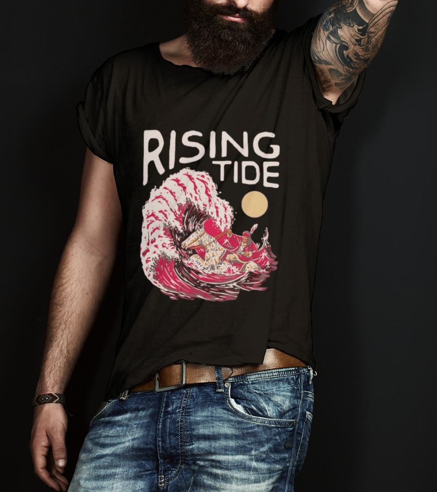 Rising Tide The Great Wave Off Kanagawa Samurai Rider T-Shirt