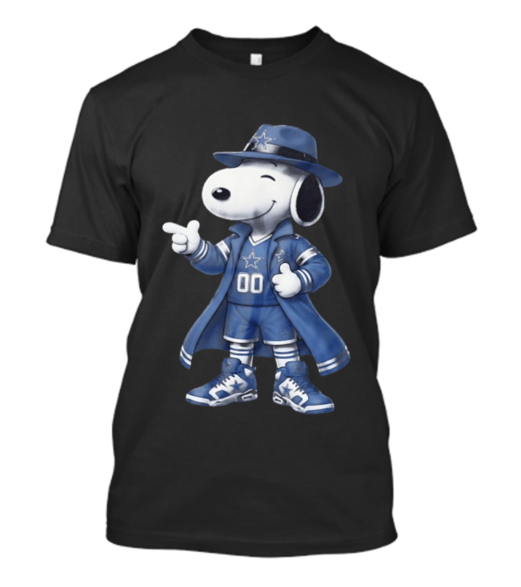Snoopy Dallas Cowboys 00 Jersey Peanuts Character NFL Team Fan T-Shirt