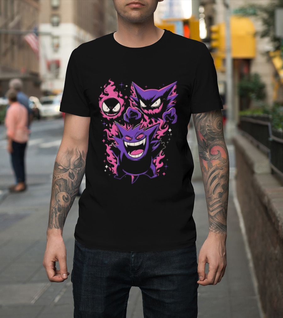 Terror Gang Gengar Haunter Gastly Pokemon Flame T-Shirt