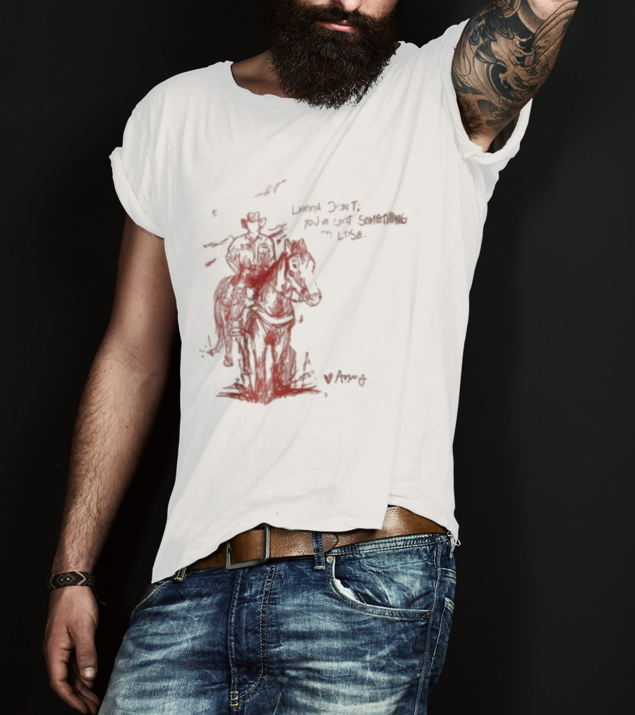 Avery Anna Danny Art Cowboy With Heart And Butterfly T-Shirt