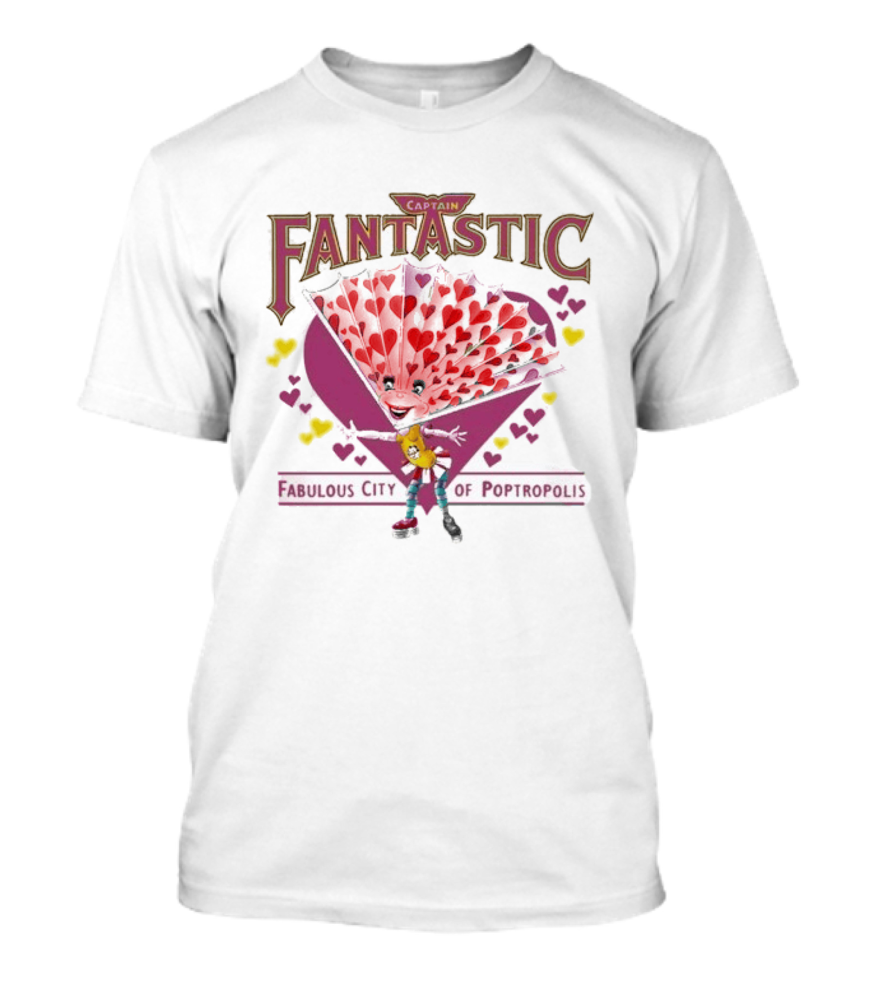 Captain Fantastic Elton John Fabulous City Of Poptropolis Girls Hearts T-Shirt