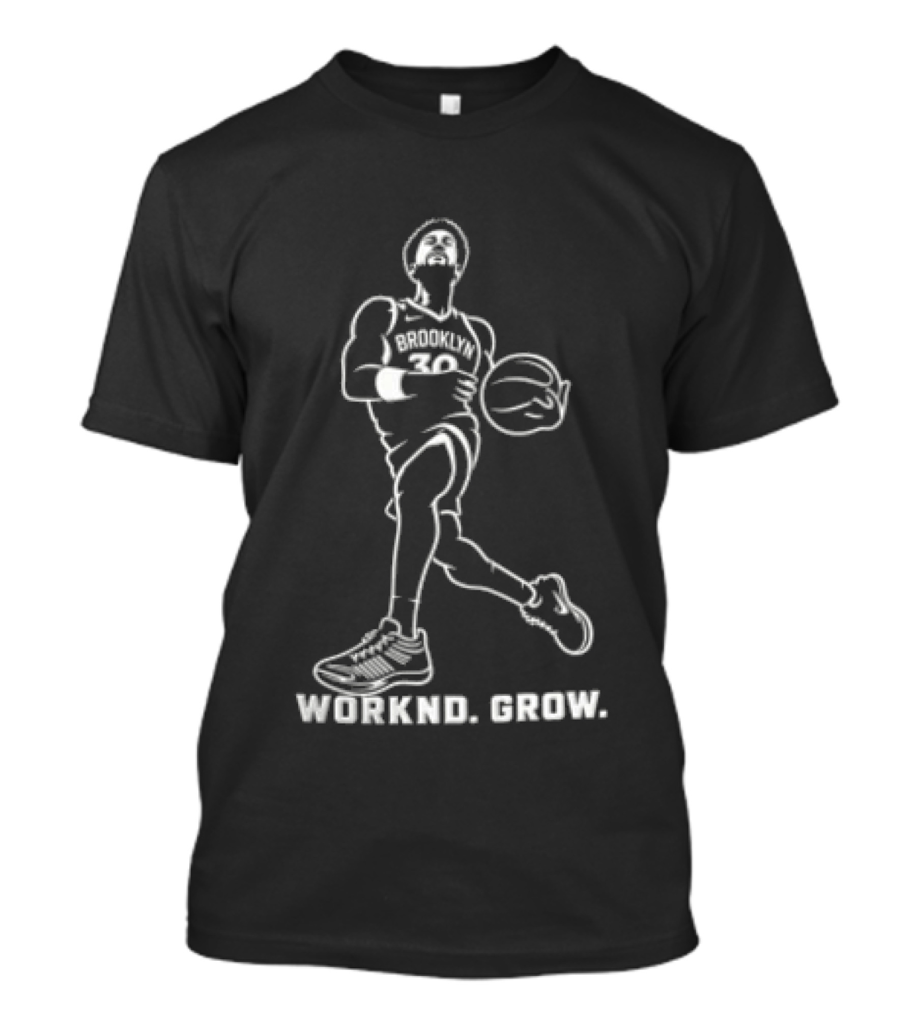 Brooklyn Nets Julius Randle Worknd Grow Basketball Player Dribbling Ball T-Shirt