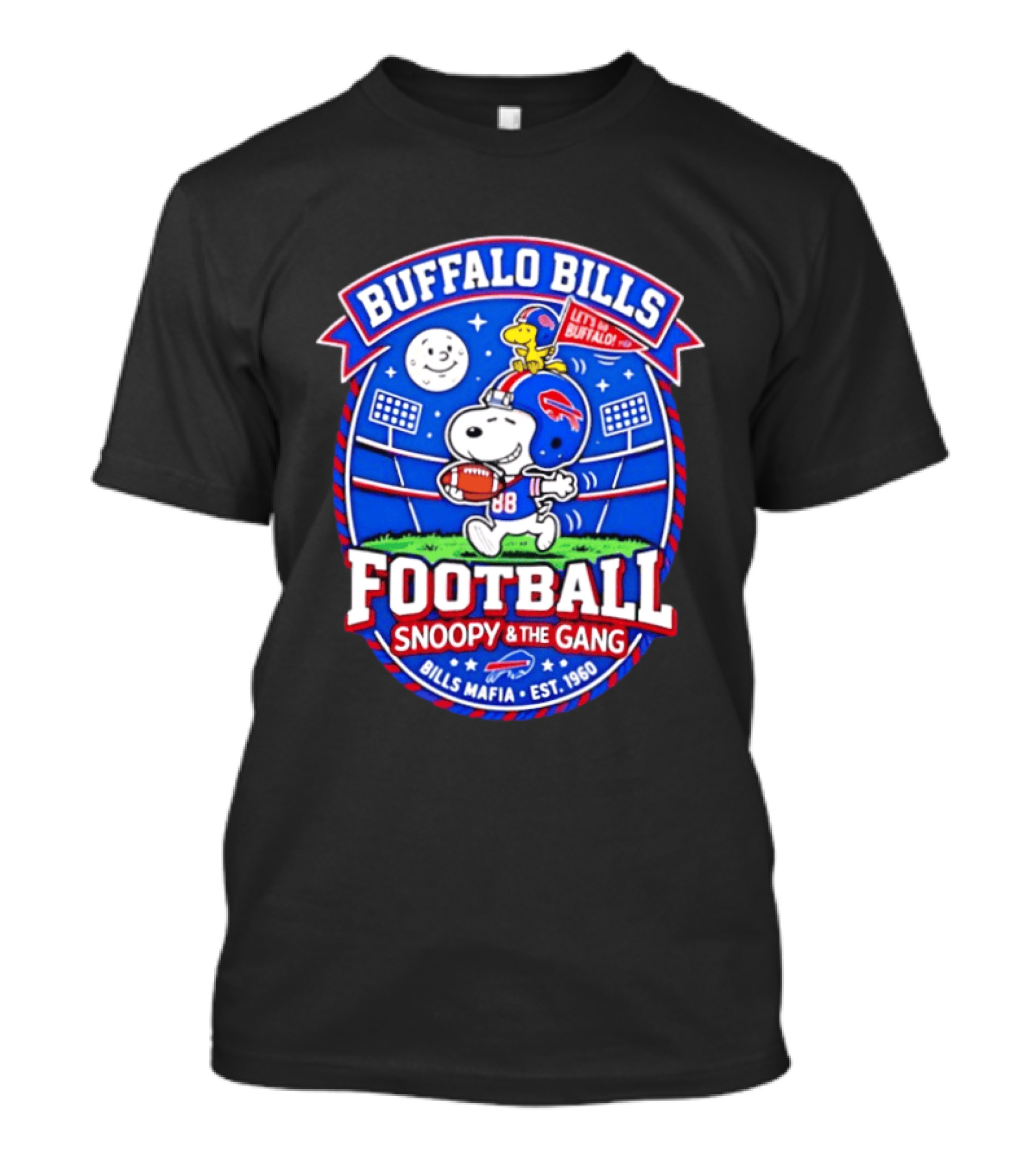 Buffalo Bills Football Snoopy & The Gang Bills Mafia Est 1960 Let's Go Buffalo T-Shirt