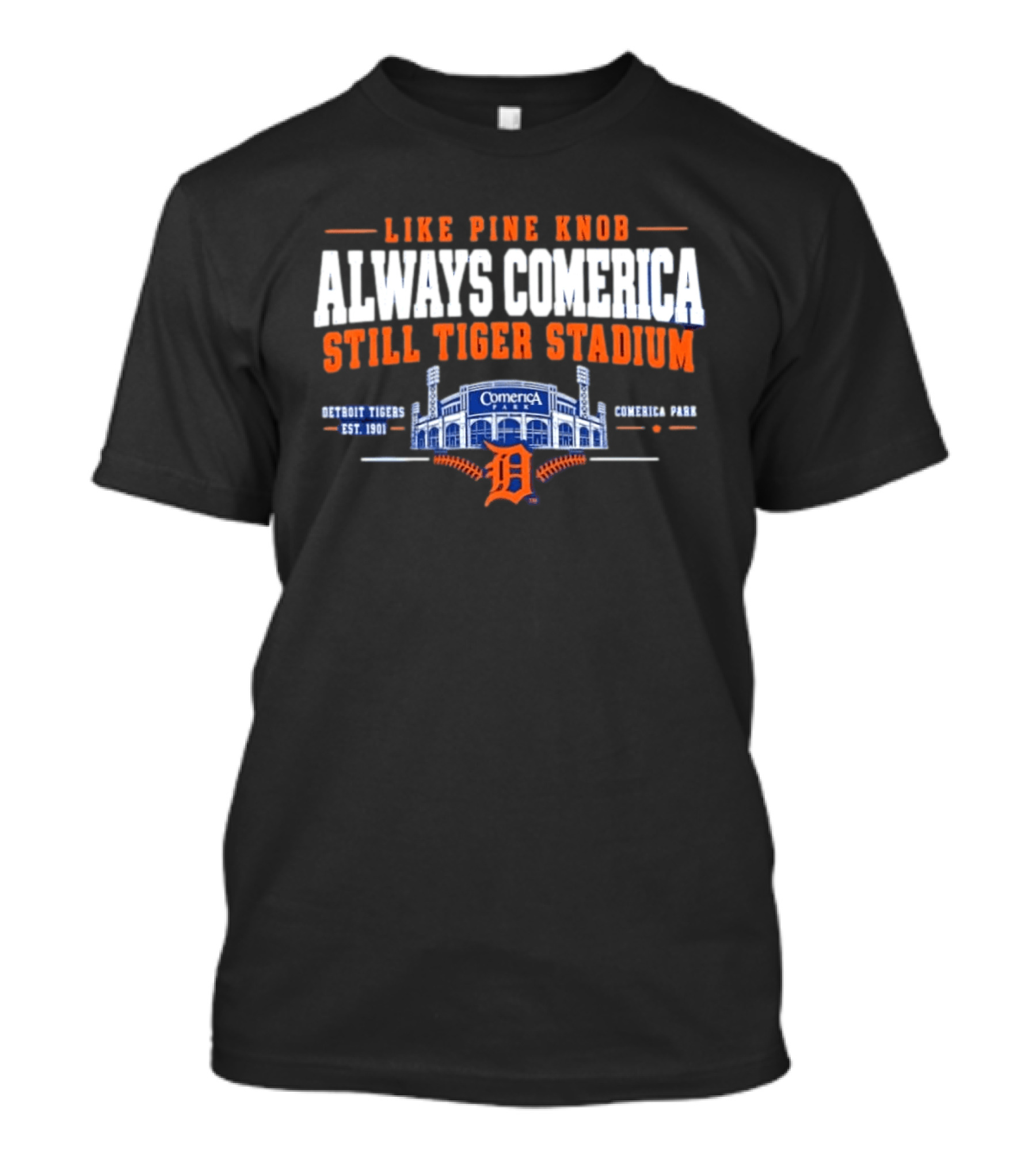 Detroit Tigers Comerica Park Pine Knob Tiger Stadium Fan T-Shirt