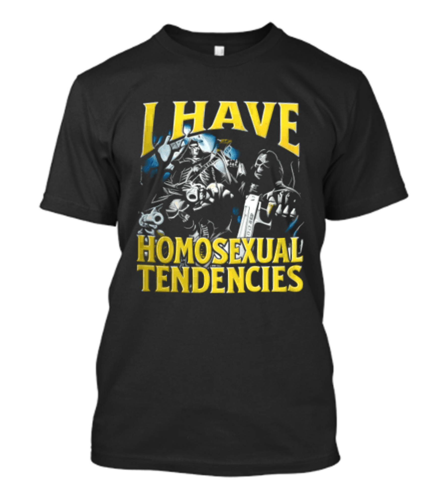 I Have Homosexual Tendencies Skeletons With Handguns Dark T-Shirt