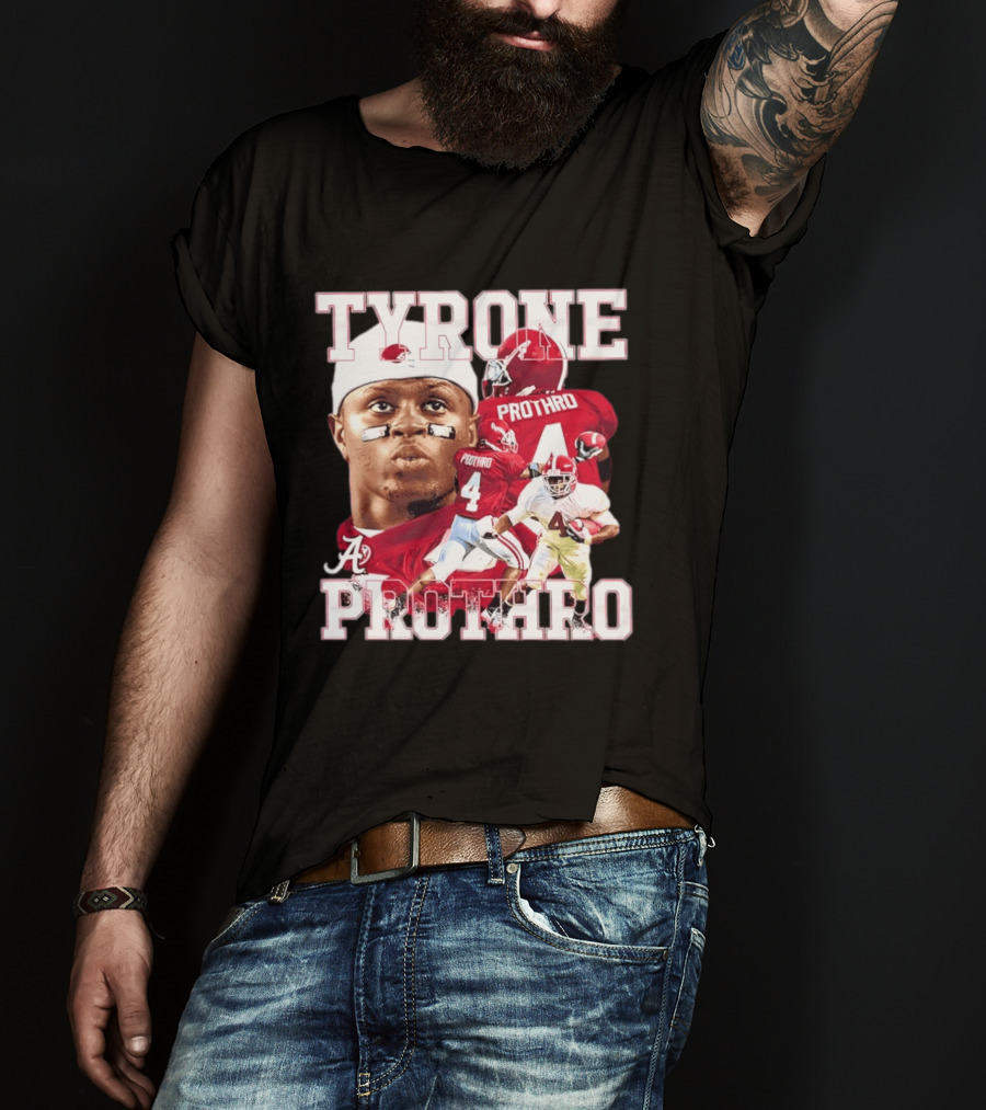 Football Alumni Alabama Crimson Tide Tyrone Prothro Player Collage Athletics T-Shirt