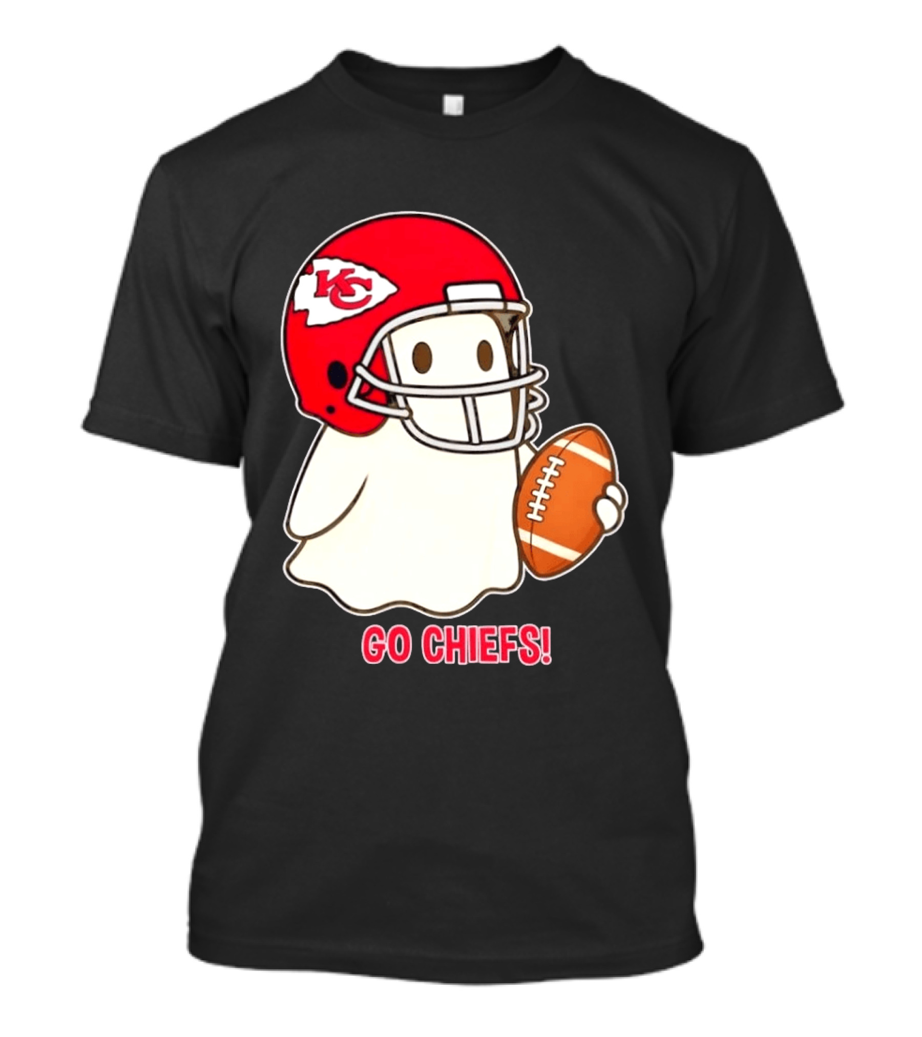 Kansas City Chiefs Go Chiefs Halloween Ghost Football Helmet T-Shirt