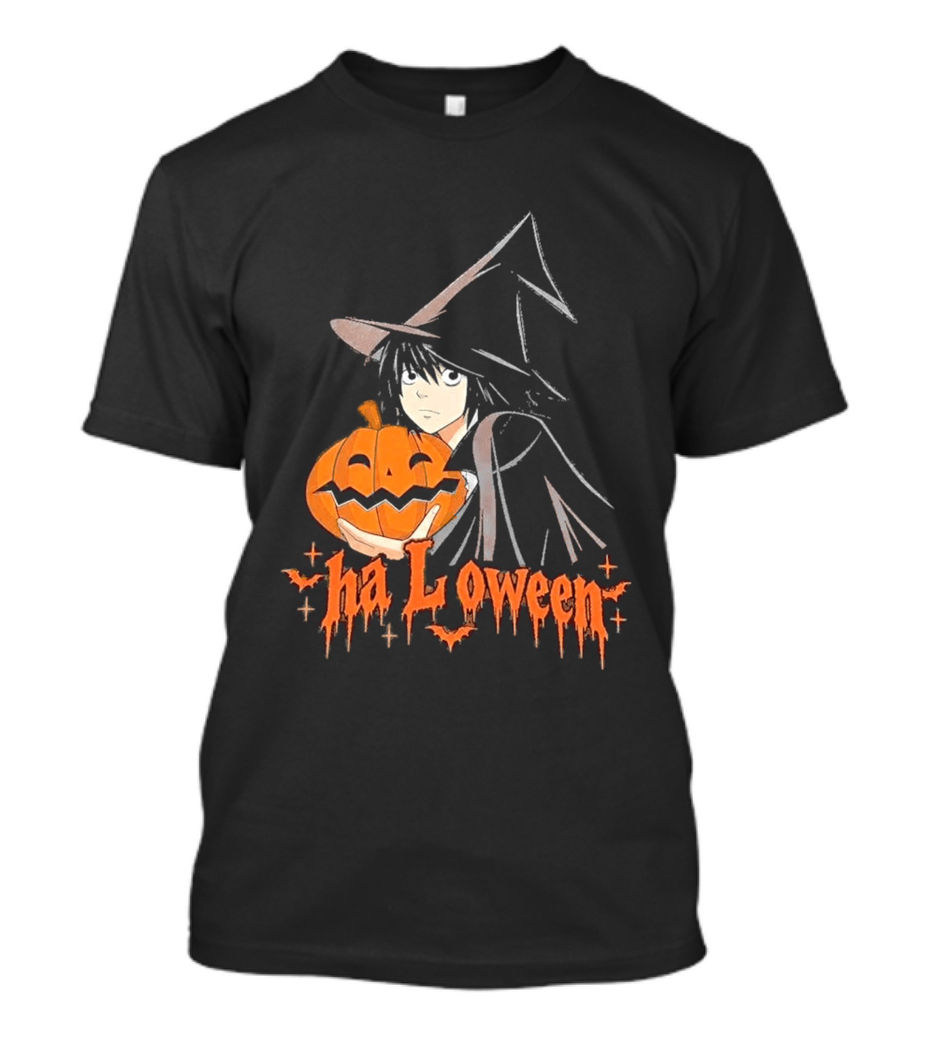 L Lawliet Witch With Pumpkin Halloween Death Note Anime T-Shirt