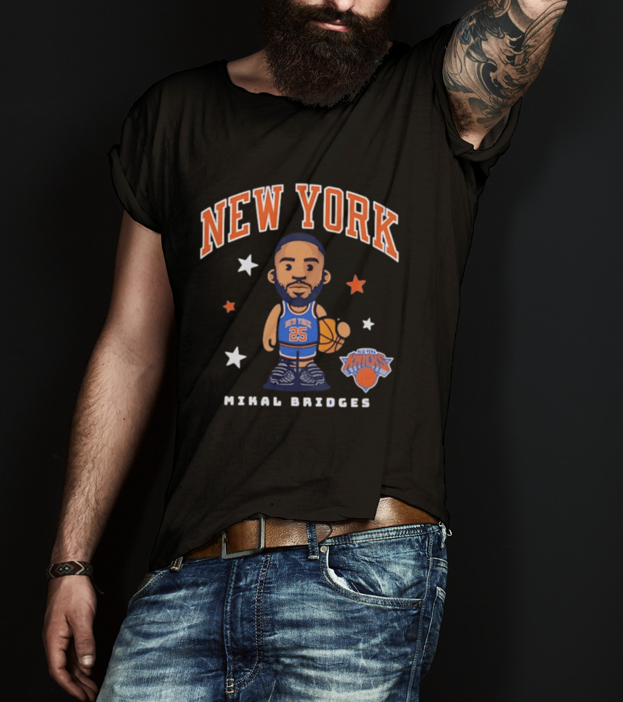 New York Knicks Mikal Bridges Basketball 25 T-Shirt
