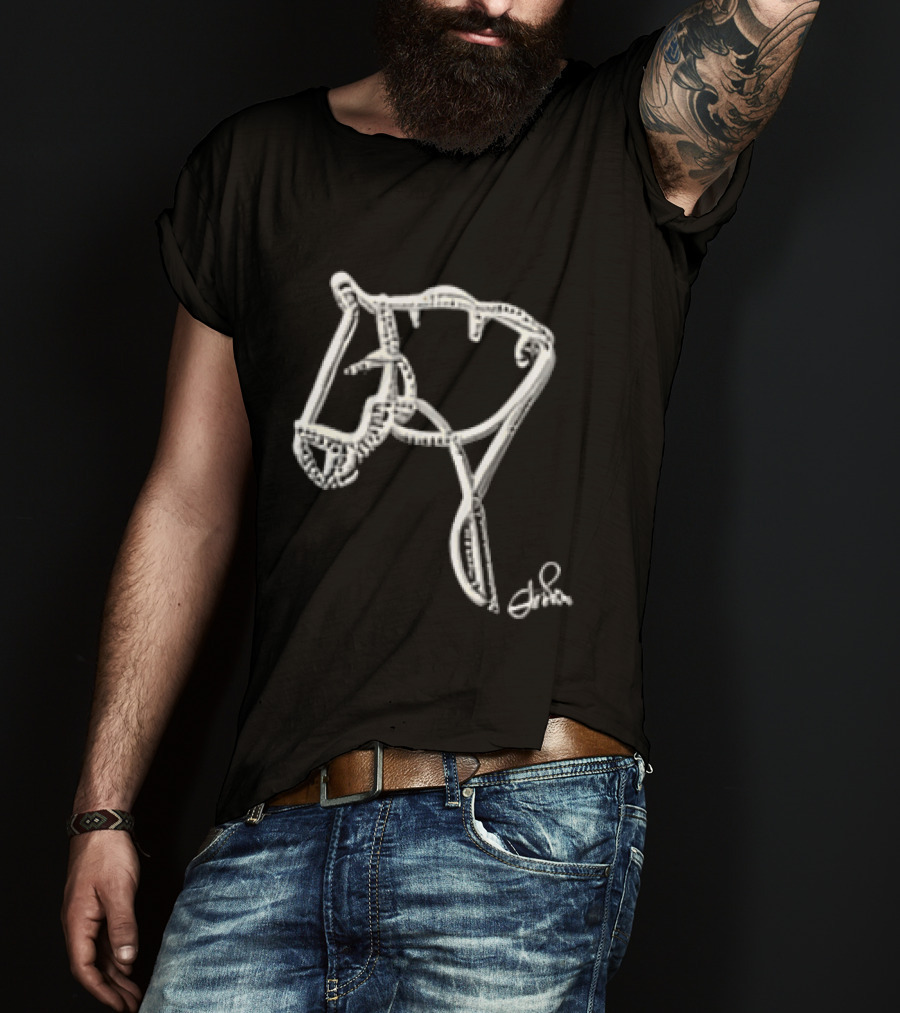 Lover Saraatit Done A Gathinb Apn Smapl Lack Horse Sketch T-Shirt
