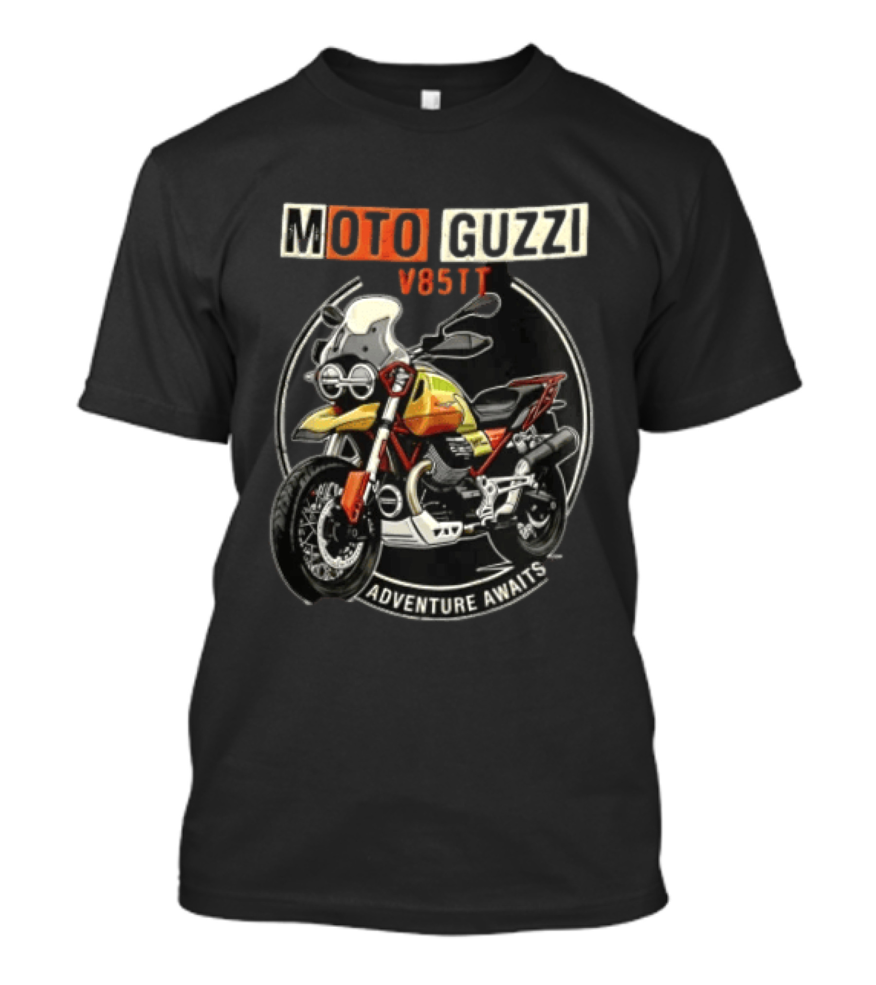 Moto Guzzi V85TT Adventure Awaits Motorcycle T-Shirt