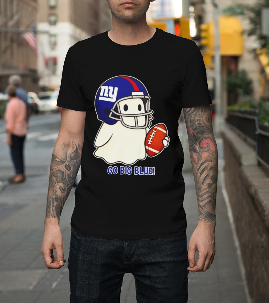 New York Giants Ghost Go Big Blue Halloween 2026 Football T-Shirt