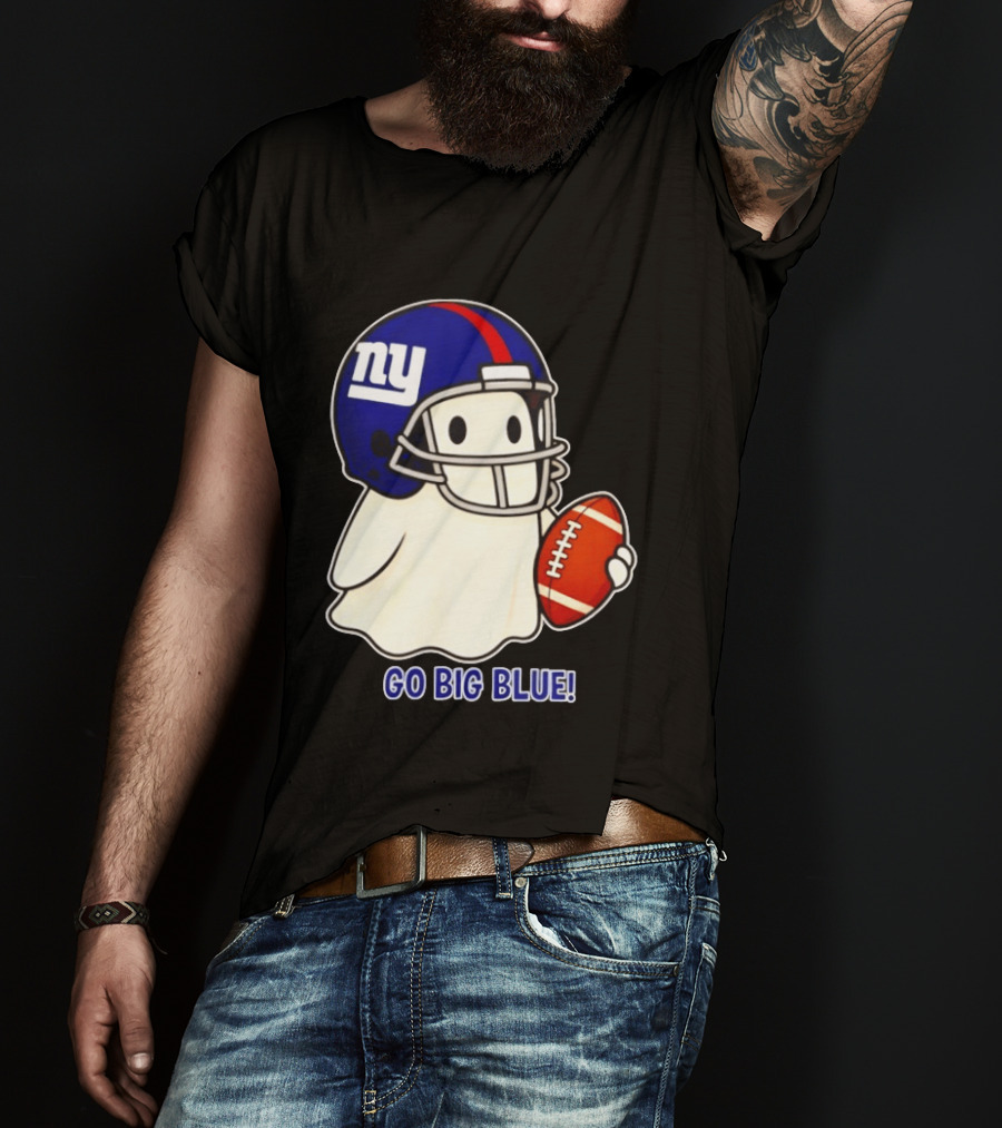 New York Giants Ghost Go Big Blue Halloween 2026 Football T-Shirt