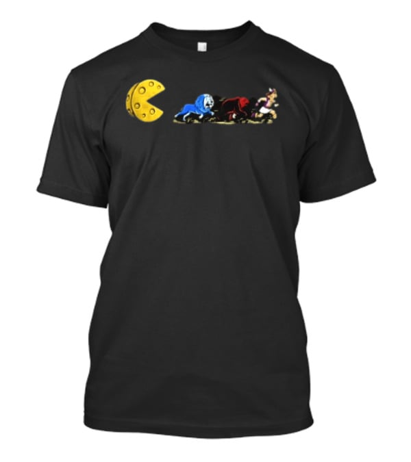 Pac Man Cheese Chasing Lions Bear And Hercules Journey T-Shirt