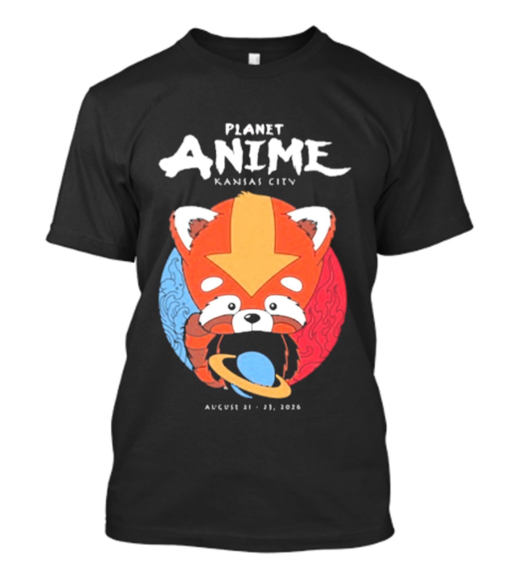 Planet Anime Kansas City August 21 2026 Panda Red Avatar Blue Circle T-Shirt