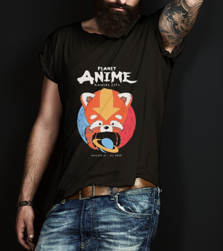 Planet Anime Kansas City August 21 2026 Panda Red Avatar Blue Circle T-Shirt