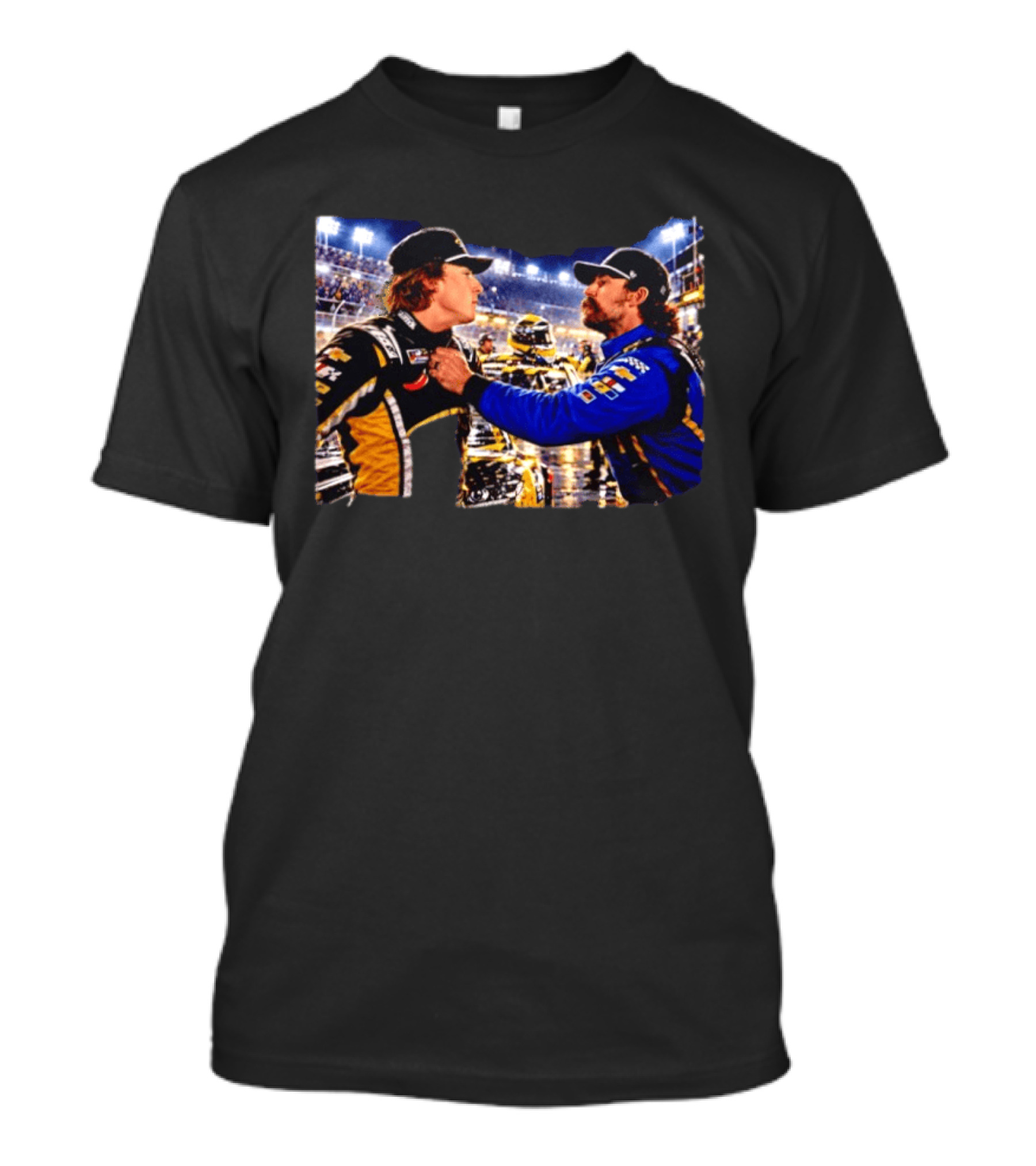 Ryan Blaney Carson Hocevar Confrontation NASCAR Race Night Scene T-Shirt