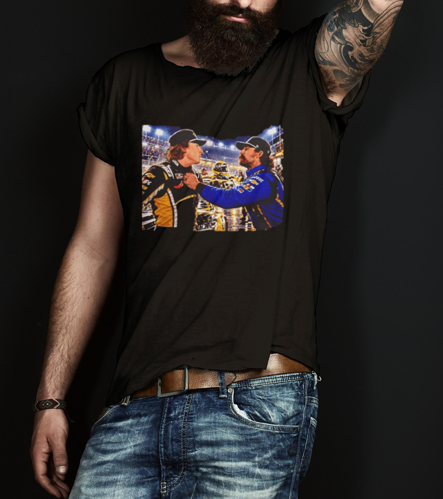 Ryan Blaney Carson Hocevar Confrontation NASCAR Race Night Scene T-Shirt