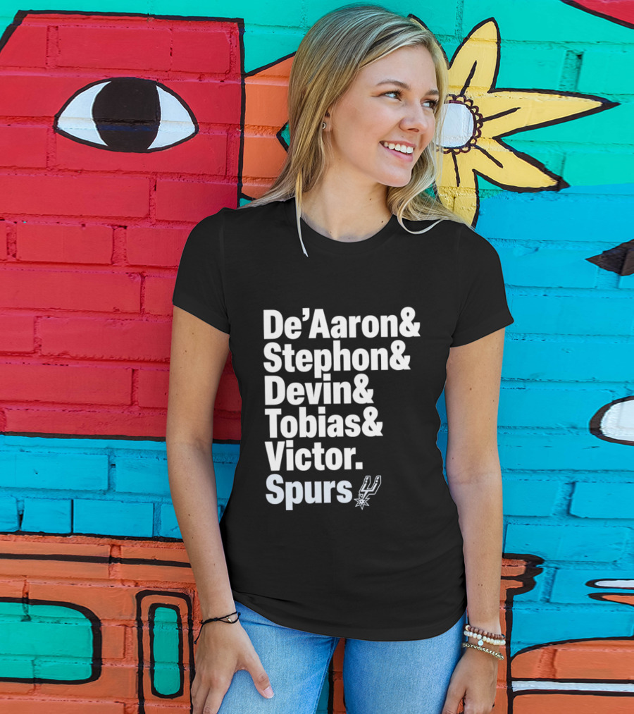 San Antonio Spurs De'Aaron Stephon Devin Tobias Victor Lineup 2026 T-Shirt