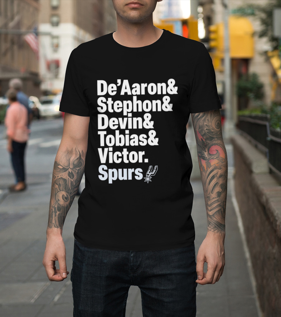 San Antonio Spurs De'Aaron Stephon Devin Tobias Victor Lineup 2026 T-Shirt