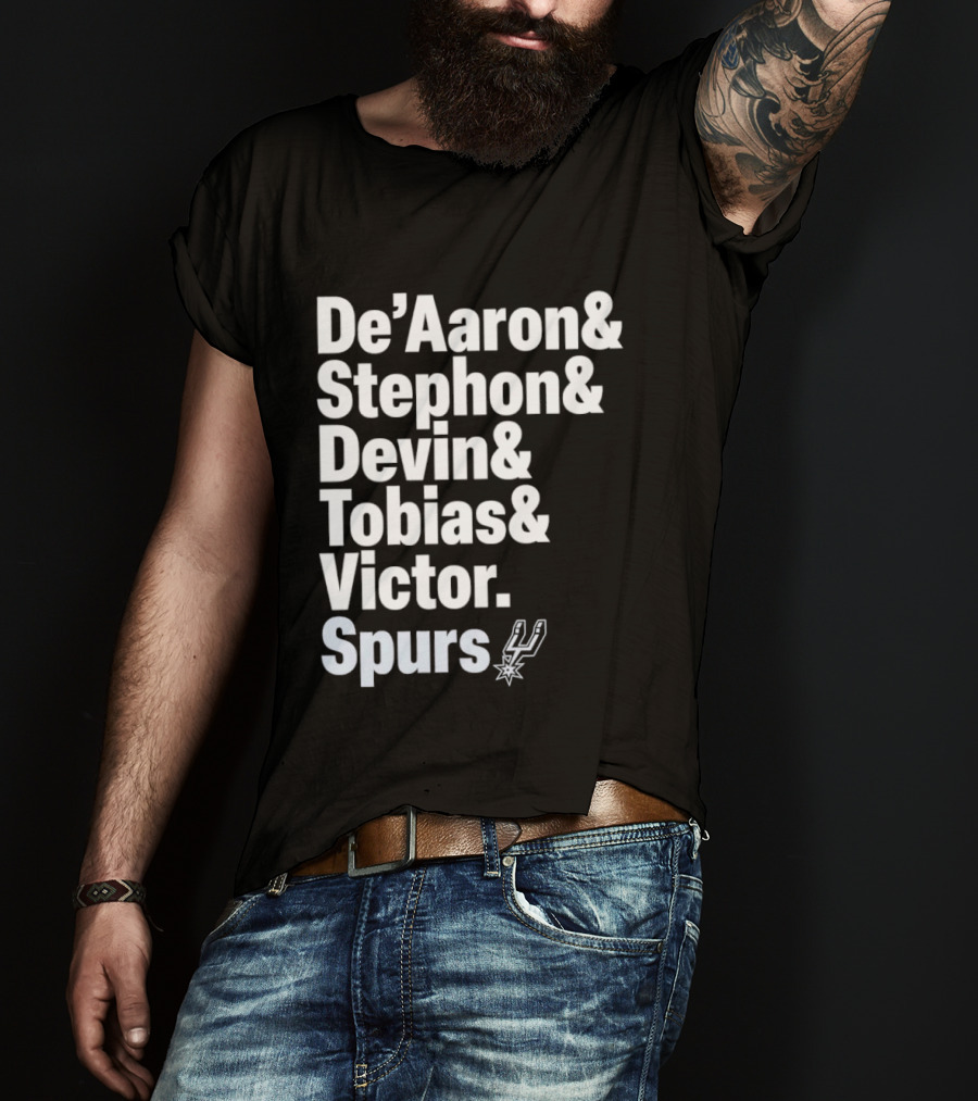 San Antonio Spurs De'Aaron Stephon Devin Tobias Victor Lineup 2026 T-Shirt