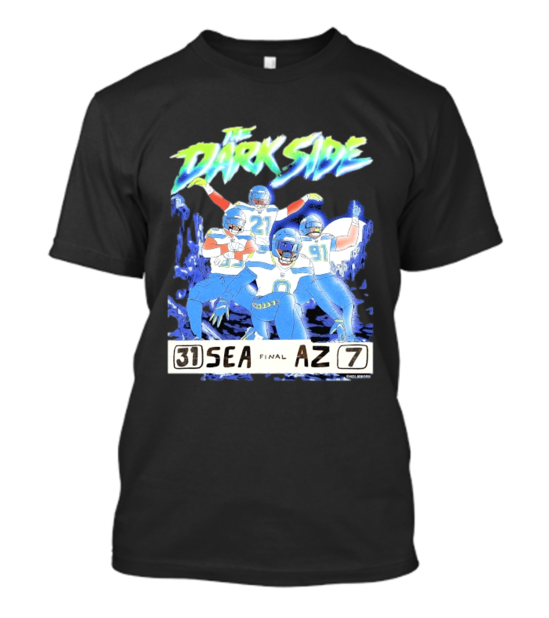 The Dark Side Seattle 31 Arizona 7 Final Score Players Celebration T-Shirt