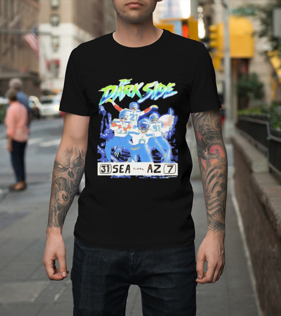 The Dark Side Seattle 31 Arizona 7 Final Score Players Celebration T-Shirt