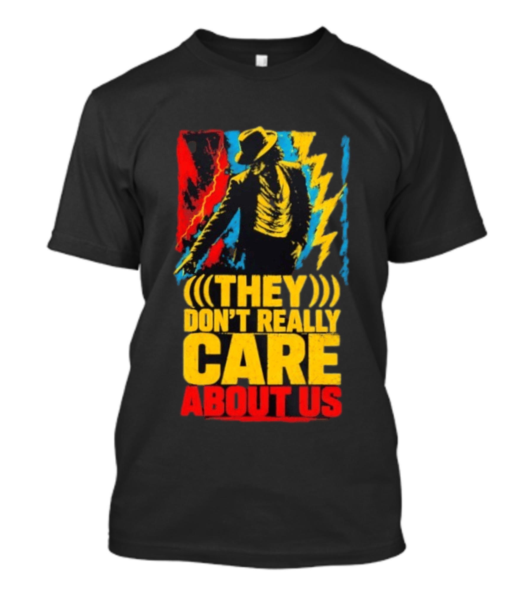 They Don't Really Care About Us Michael Jackson Iconic Pose Lightning T-Shirt
