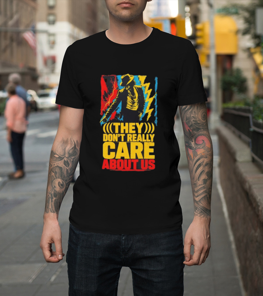 They Don't Really Care About Us Michael Jackson Iconic Pose Lightning T-Shirt
