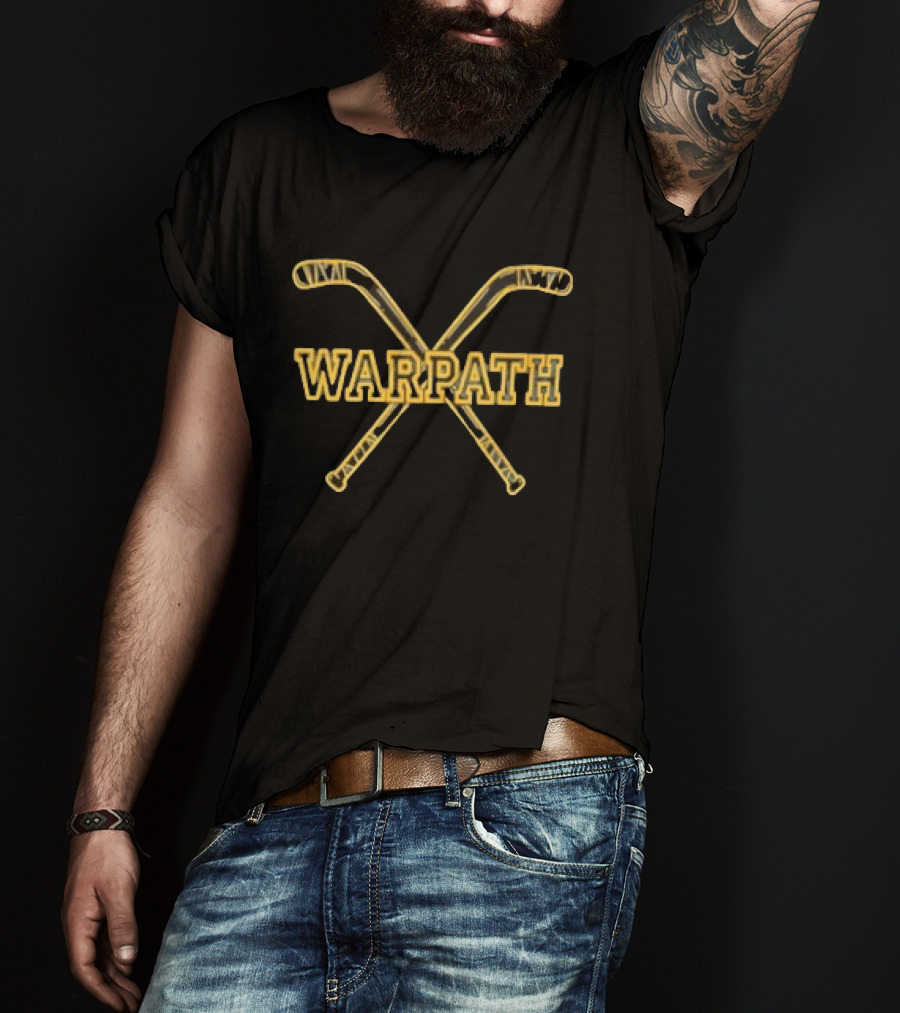 Warpath Buffalo Crew Crossed Hockey Sticks Vintage Sports T-Shirt