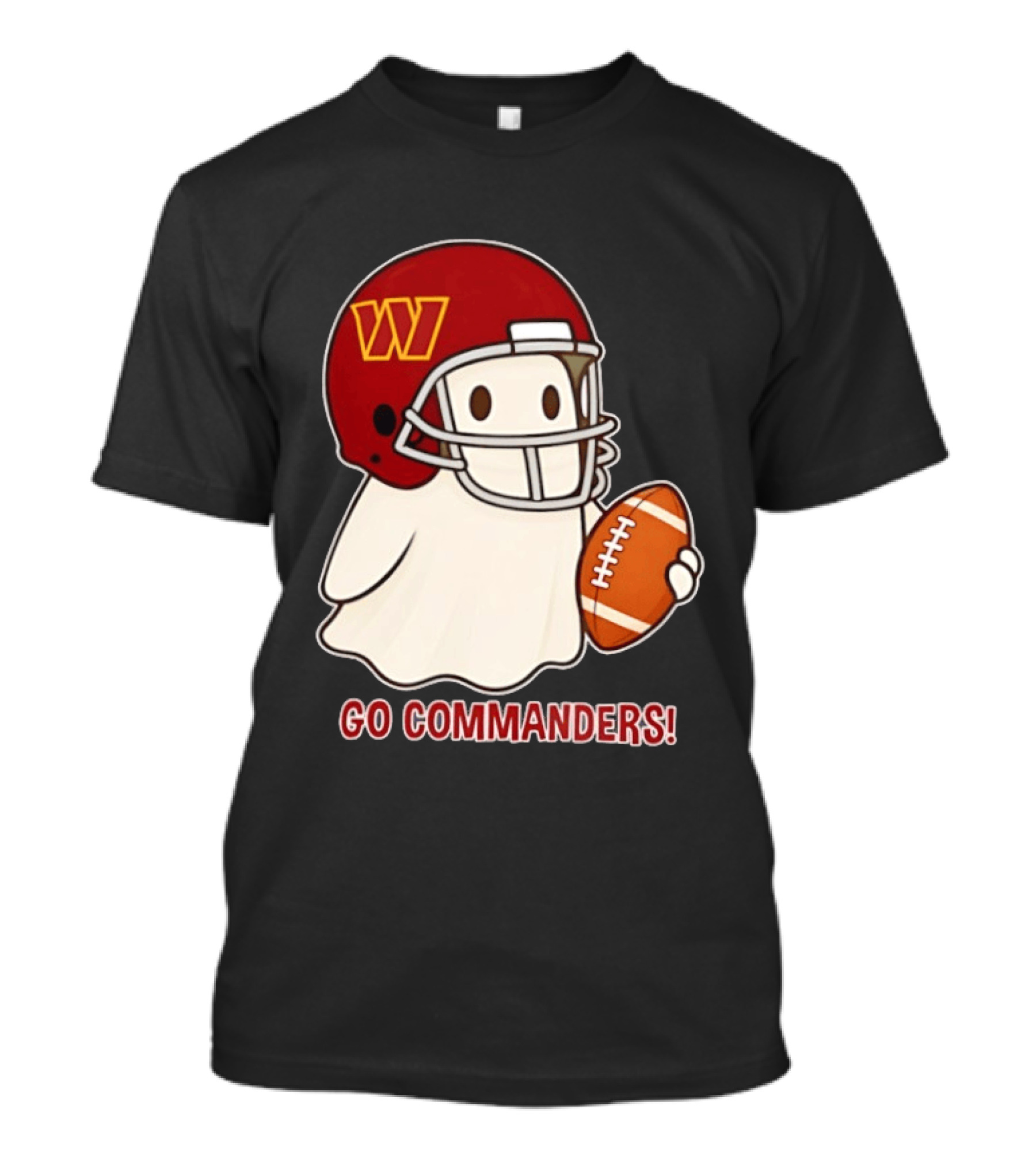 Washington Commanders Halloween Ghost Football Go Commanders 2026 T-Shirt