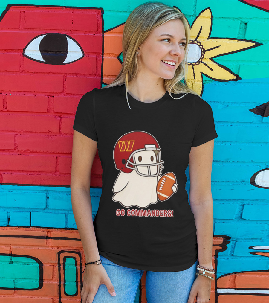 Washington Commanders Halloween Ghost Football Go Commanders 2026 T-Shirt