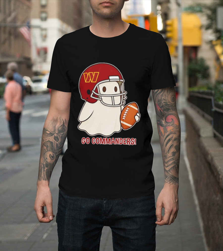 Washington Commanders Halloween Ghost Football Go Commanders 2026 T-Shirt