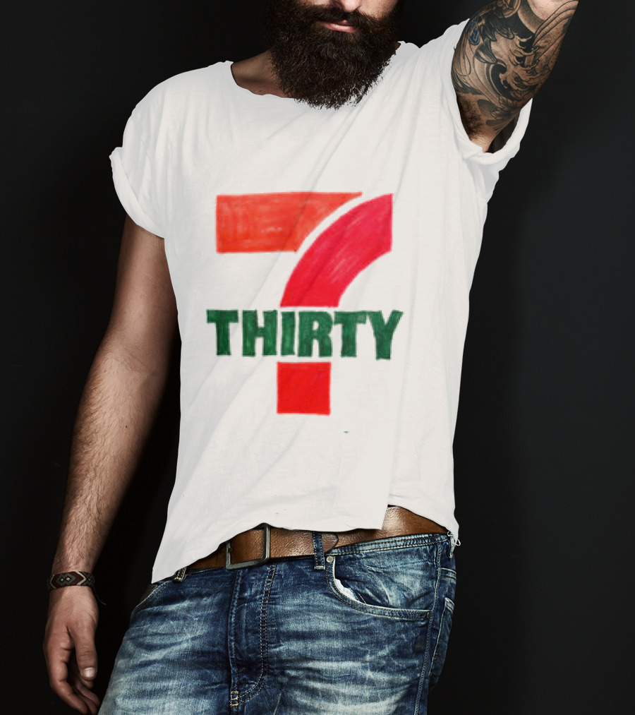 Asspizza Store 7 Thirty Hand Drawn Red Green Number T-Shirt