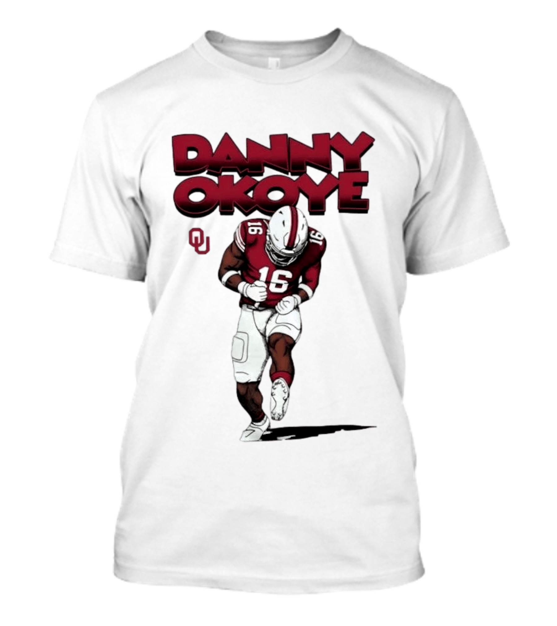 NCAA Football Oklahoma Sooners No 16 Danny Okoye Caricature OU T-Shirt