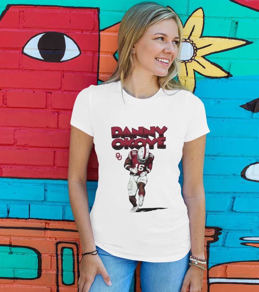 NCAA Football Oklahoma Sooners No 16 Danny Okoye Caricature OU T-Shirt