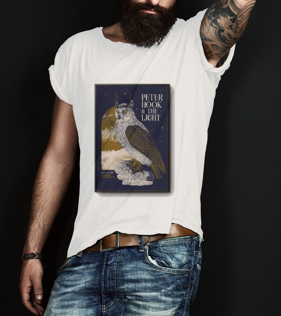 Peter Hook & The Light Sept 21 2026 San Francisco CA Owl T-Shirt