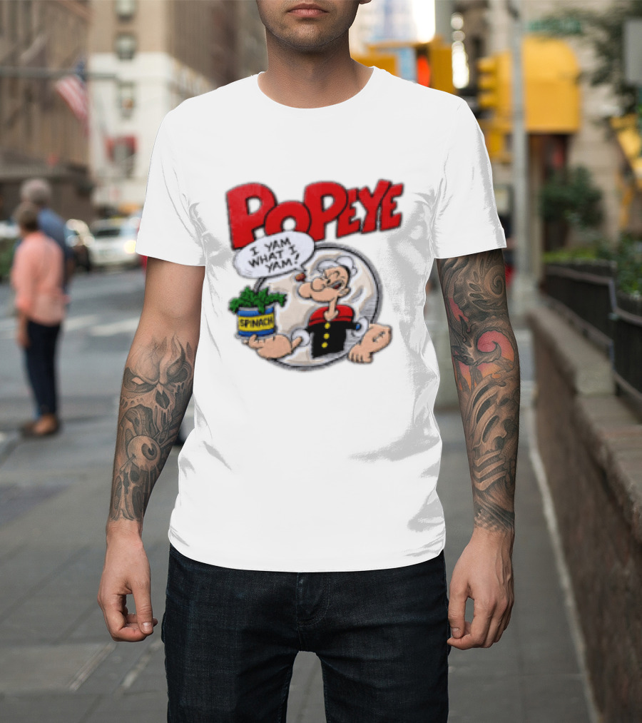 Popeye I Yam What I Yam Spinach Classic Cartoon T-Shirt