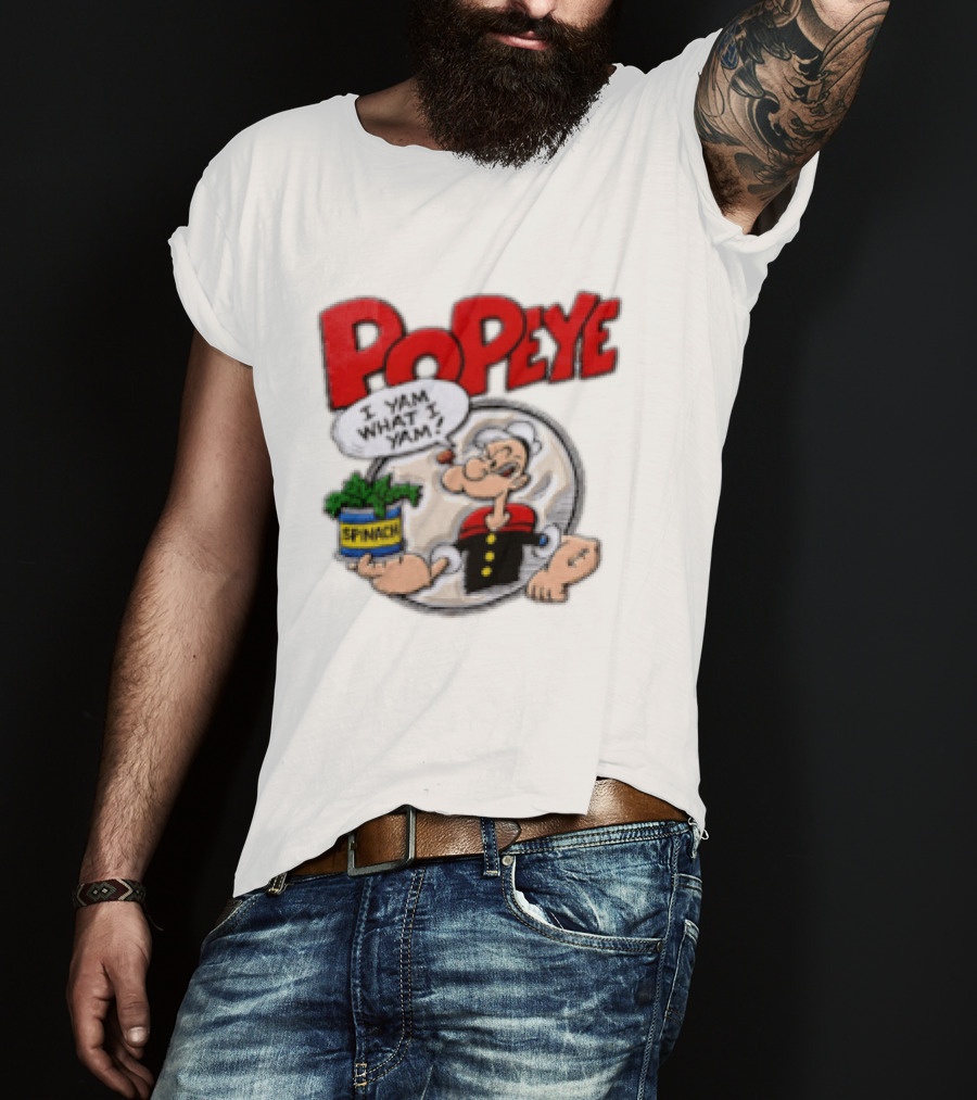 Popeye I Yam What I Yam Spinach Classic Cartoon T-Shirt