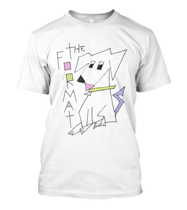 The Format Stylized Dog With Geometric Shapes Light Blue T-Shirt