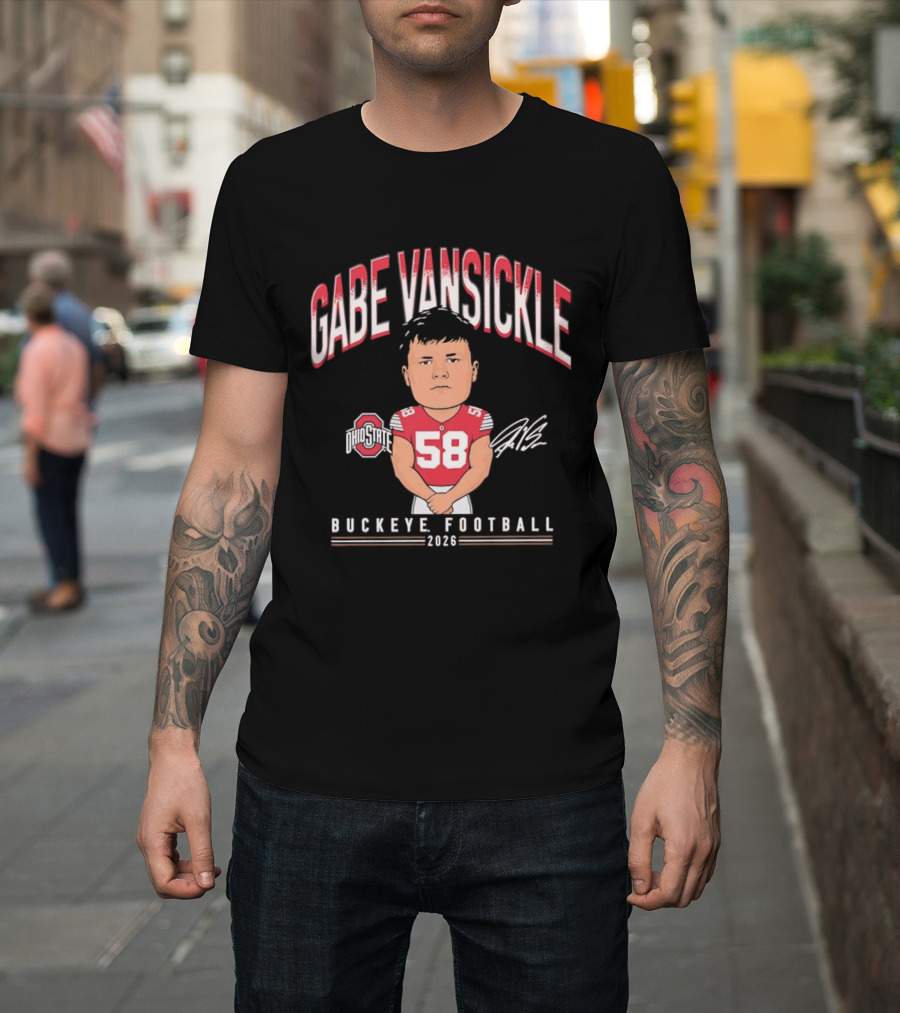 Gabe VanSickle 58 Ohio State Buckeye Football 2026 Caricature T-Shirt