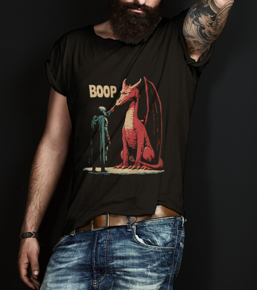 Boop The Dragon Knight Humor Fantasy Adventure T-Shirt