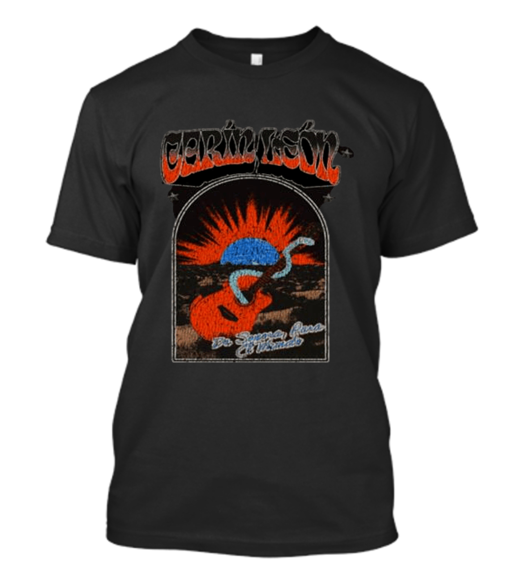 Carin Leon De Sonora Para El Mundo Guitar Sunrise T-Shirt