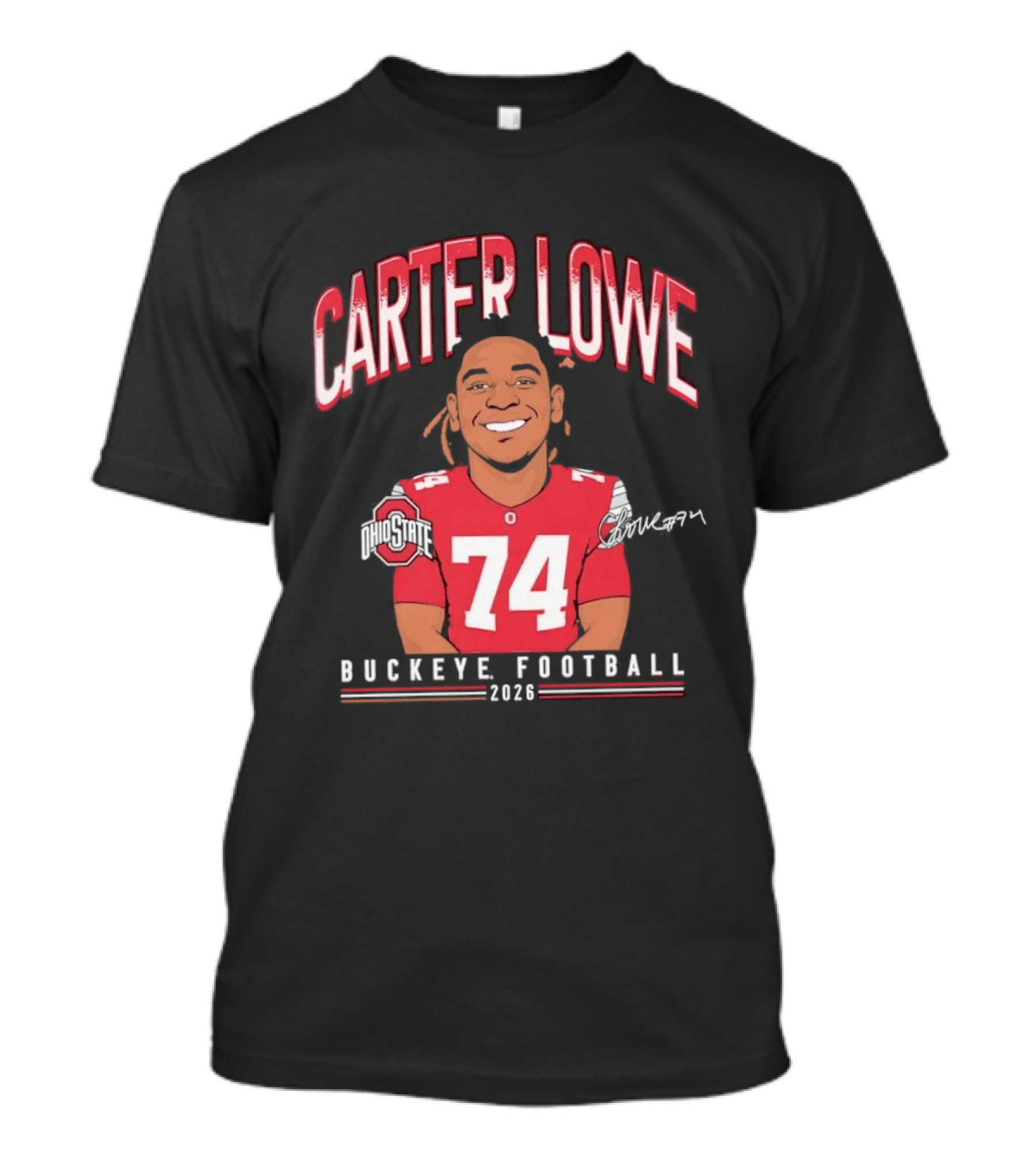 Carter Lowe 74 Ohio State Buckeye Football 2025 T-Shirt