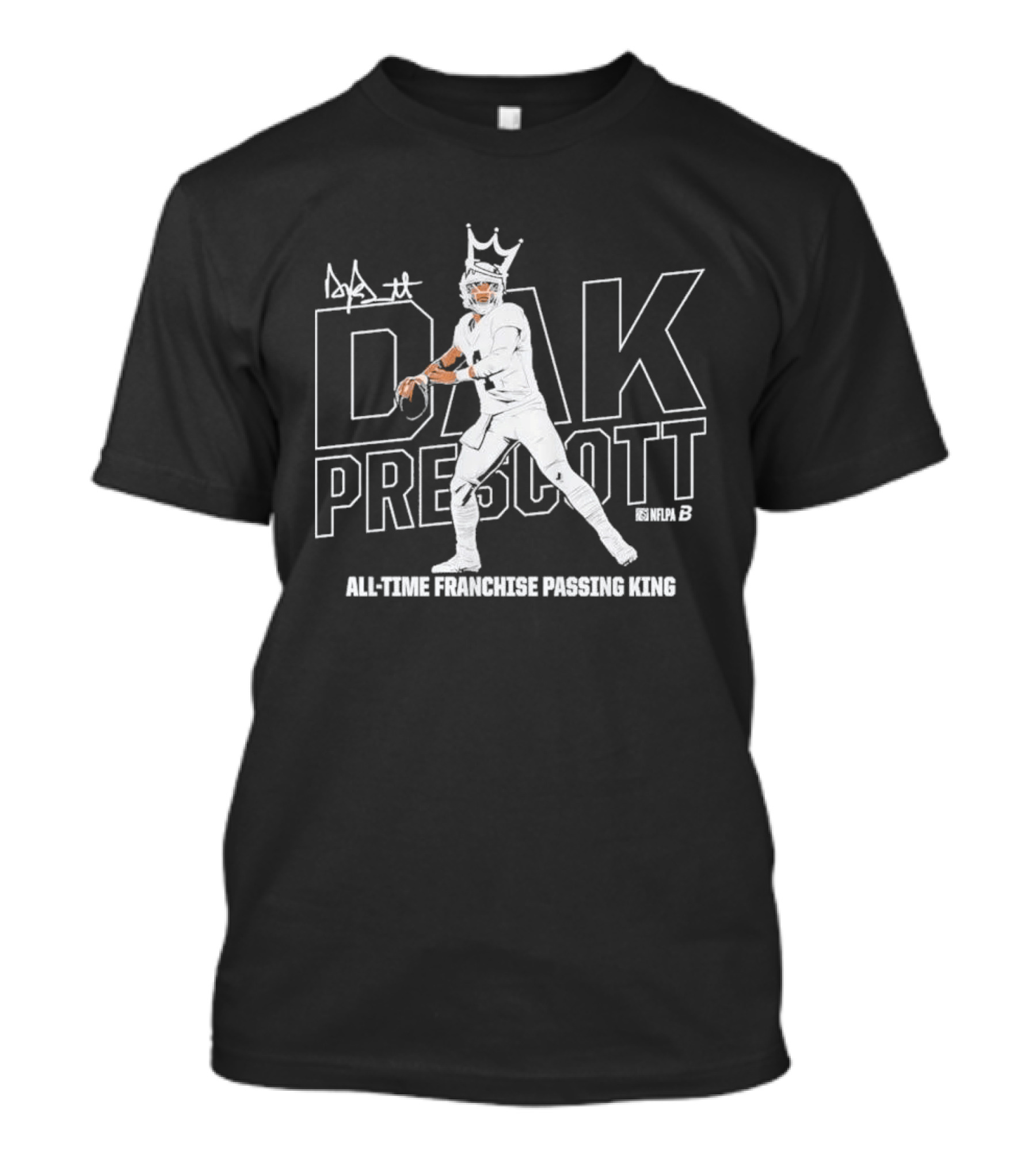 Dak Prescott All Time Franchise Passing King Number 4 Autograph T-Shirt