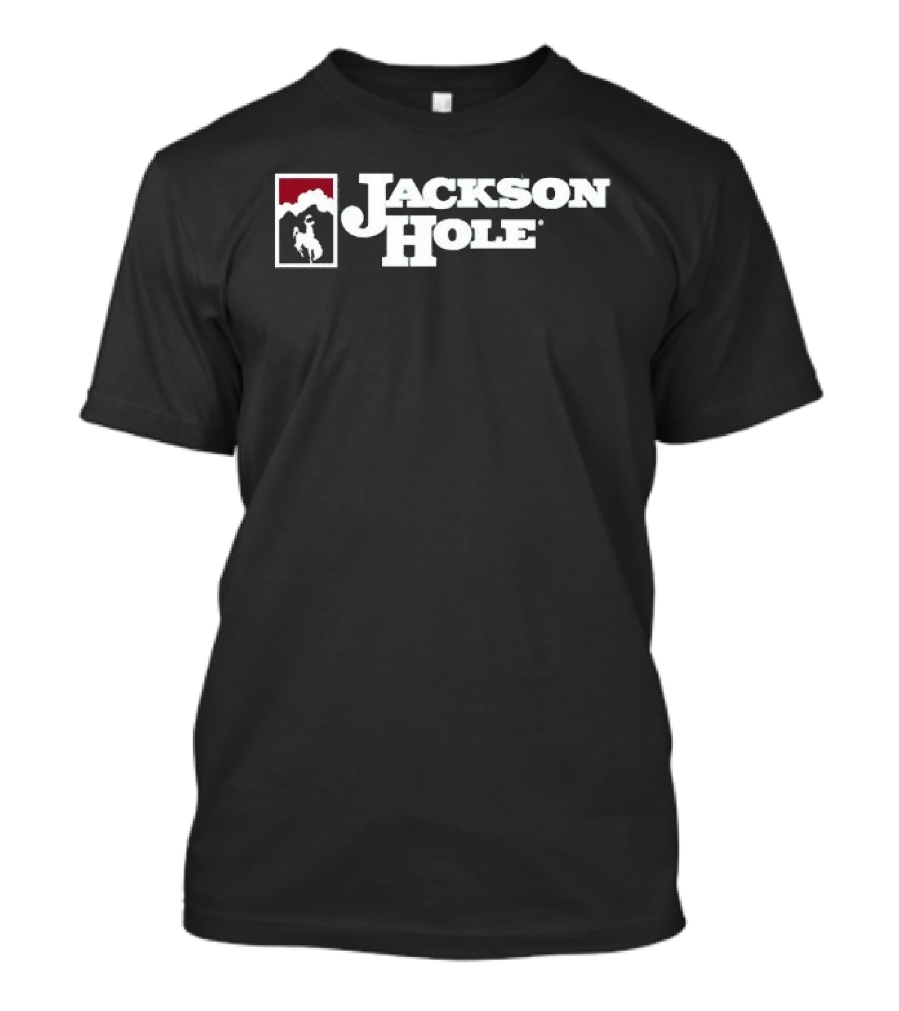 Jackson Hole Wyoming Cowboy Icon Red And White T-Shirt